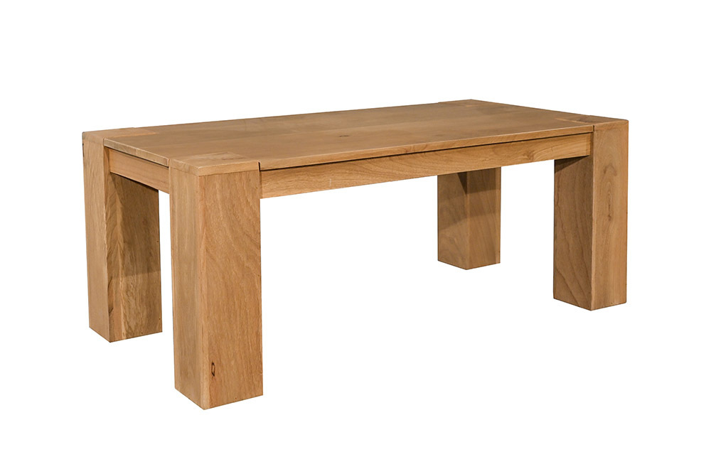 Massiver Couchtisch MAKASSAR 100cm natur Mangoholz cream finish einzigartige Maserung