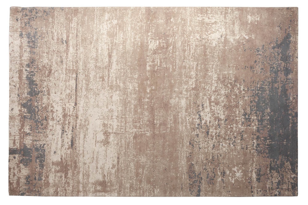 Vintage Baumwoll-Teppich MODERN ART 350x240cm grau beige verwaschen Used Look
