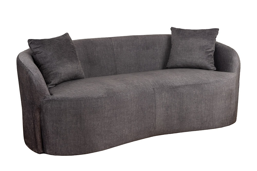 Extravagantes Sofa ELEMENTAL 180cm graphit grau Samt 2-Sitzer Couch organische Form