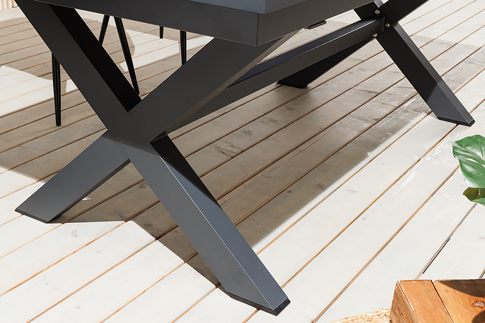 Ausziehbarer In- und Outdoor Esstisch EMPIRE 180-240cm anthrazit Keramik Gartentisch