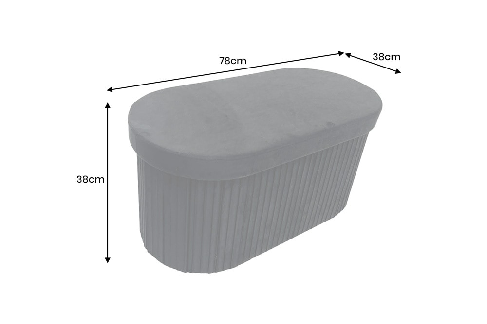 Faltbare Polsterbank ÉLAN 80cm schwarz Samt Sitzbank mit Stauraum