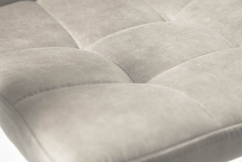 Retro Design Stuhl MODENA stone grau mit Ziersteppung