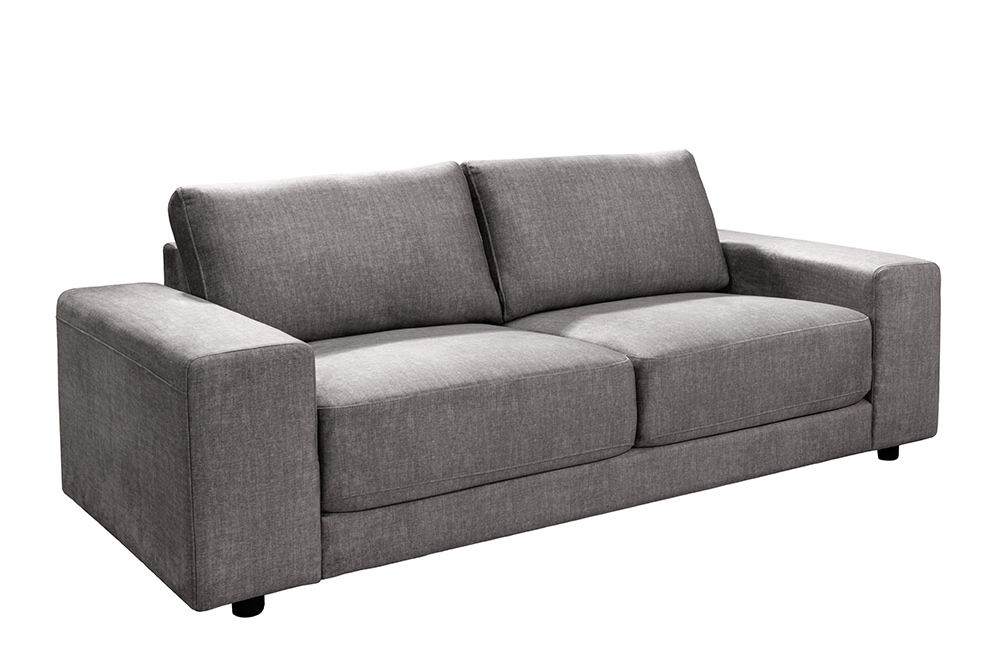 Großes Sofa LOFT 210cm grau Vogue Velours Samt 3-Sitzer Couch Taschenfederkern