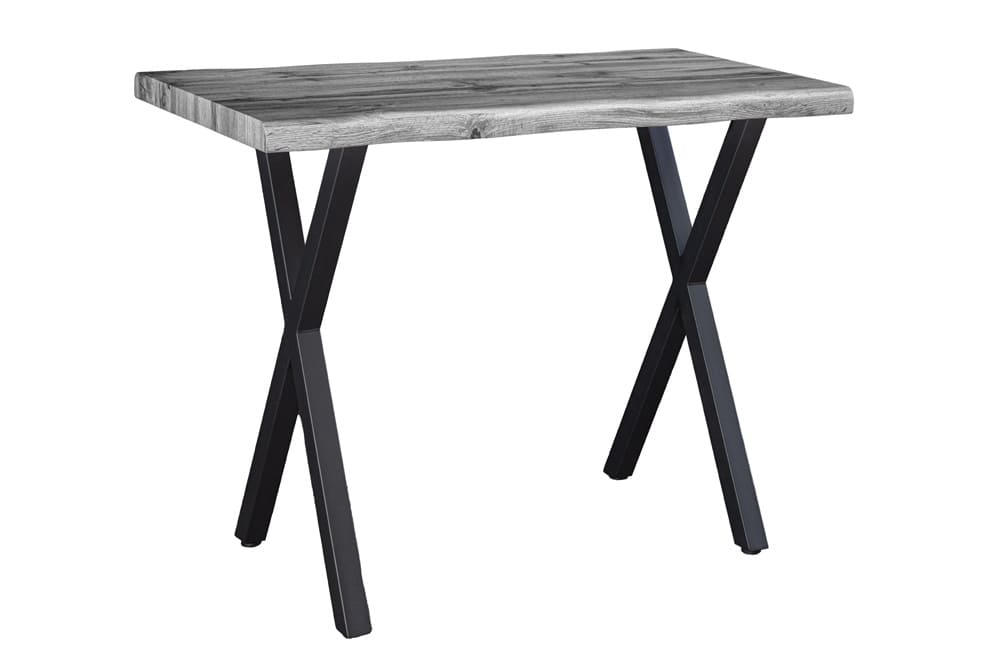 Industrial Bartisch WILD 120cm grau Wildeichen-Design schwarz Metall X-Gestell