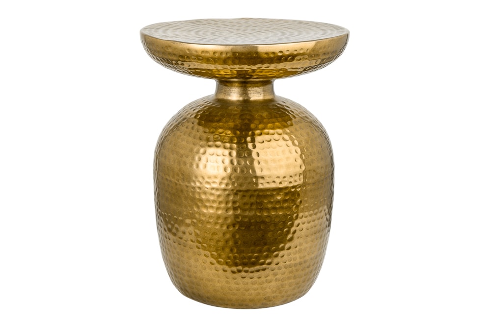 Handgearbeiteter Beistelltisch ORIENT 50cm gold Hammerschlag Design