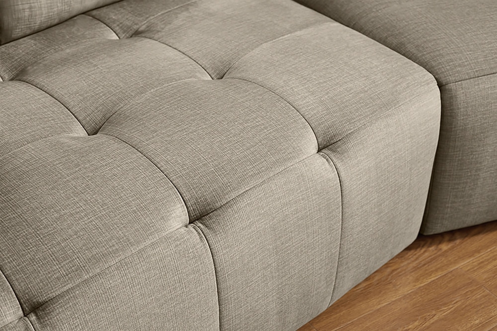 Modernes Big Sofa ROYAL 295cm greige Veloursstoff Federkern XXL-Couch