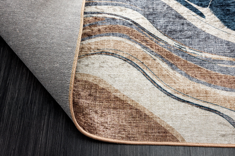 Moderner Teppich EARTH 230x160cm braun beige blau Flachgewebe Indoor