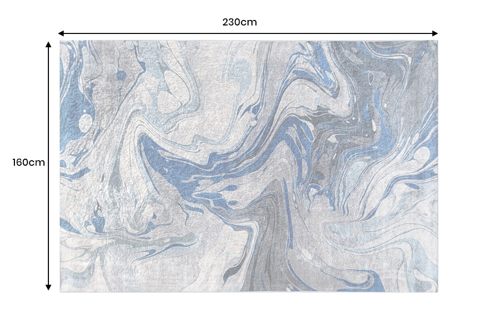 Moderner Teppich ART RUGS 230x160cm grau blau weiß Flachgewebe Indoor