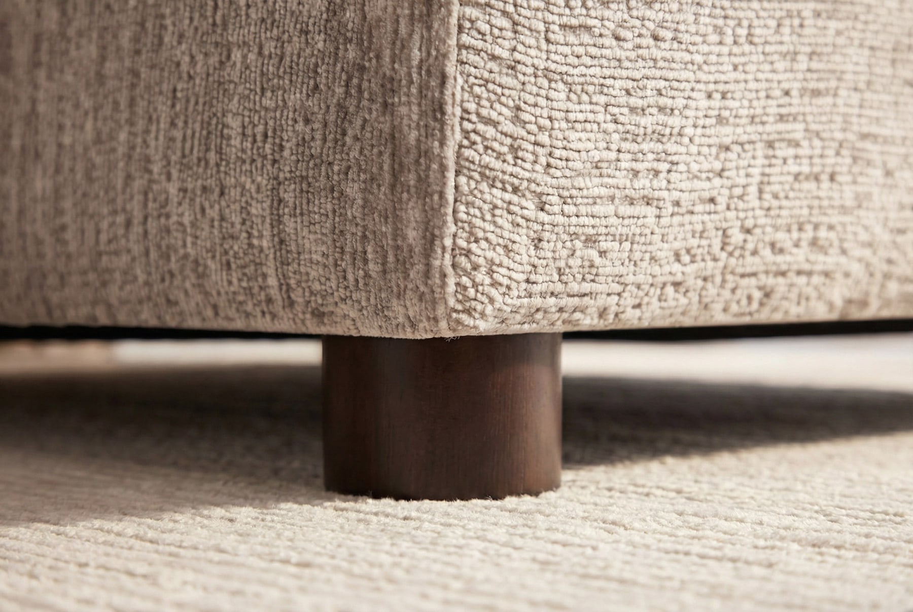 Stilvolles Sofa SOHO 225cm beige Chenille 3-Sitzer Couch mit Wellenunterfederung