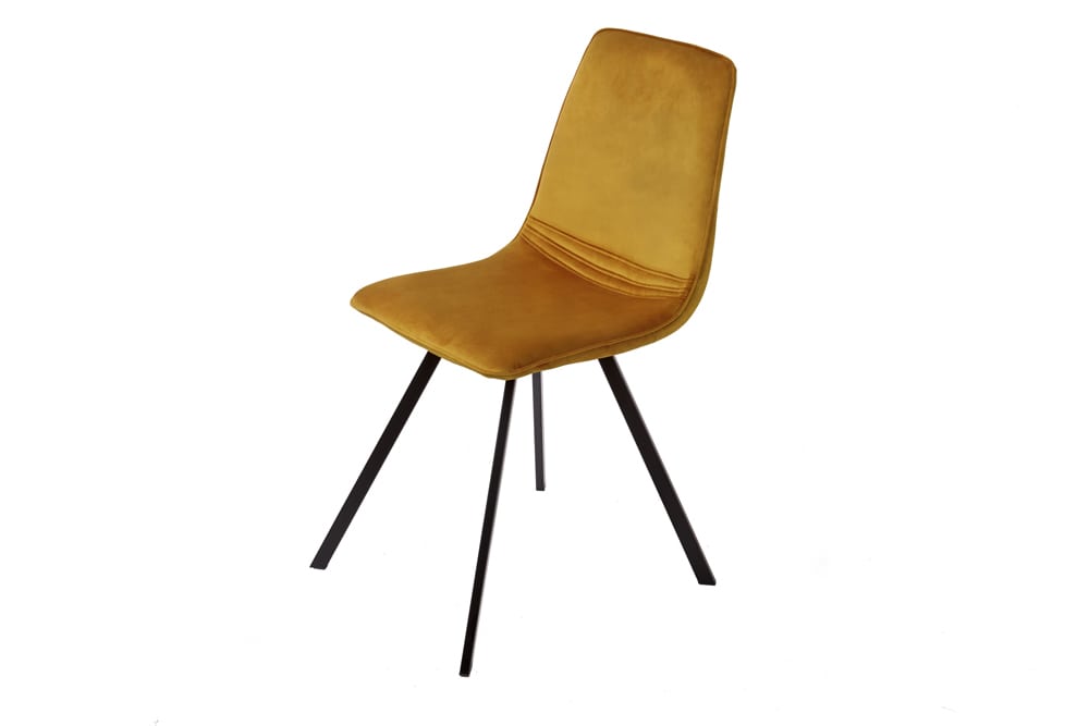 Retro Stuhl AMSTERDAM CHAIR senfgelb Samt Designklassiker