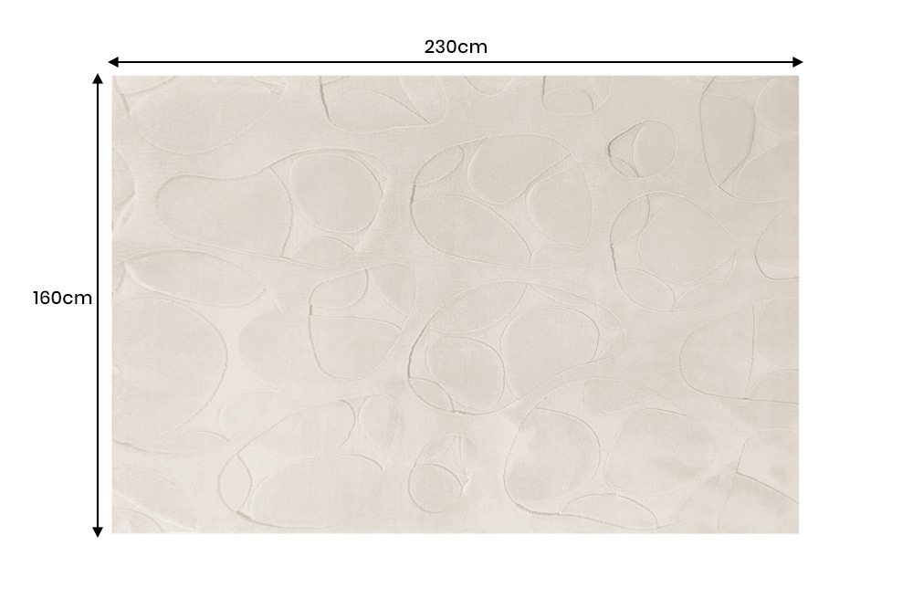 3D Hochflor Teppich LUNA 230x160cm taupe Hoch-Tief-Effekt Indoor-Teppich