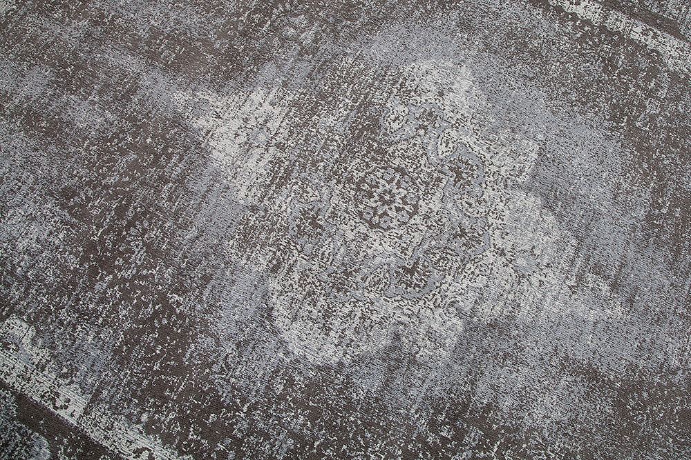 Orientalischer Baumwoll-Teppich PURE UNIQUE 240x160cm hellgrau geometrische Muster