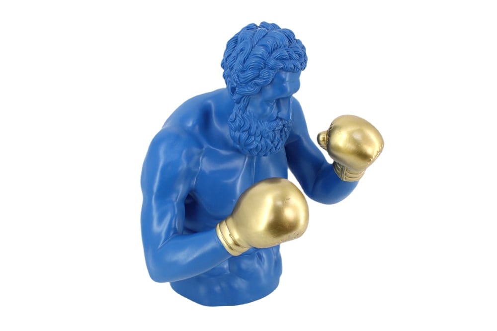Einzigartige Statue BOXER 50cm blau gold handmade Skulptur Deko-Figur » Jetzt kaufen