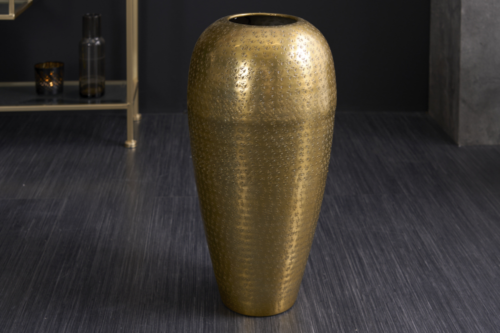 Elegante Vase ORIENTAL 50cm gold im Wild Hammerschlag Design