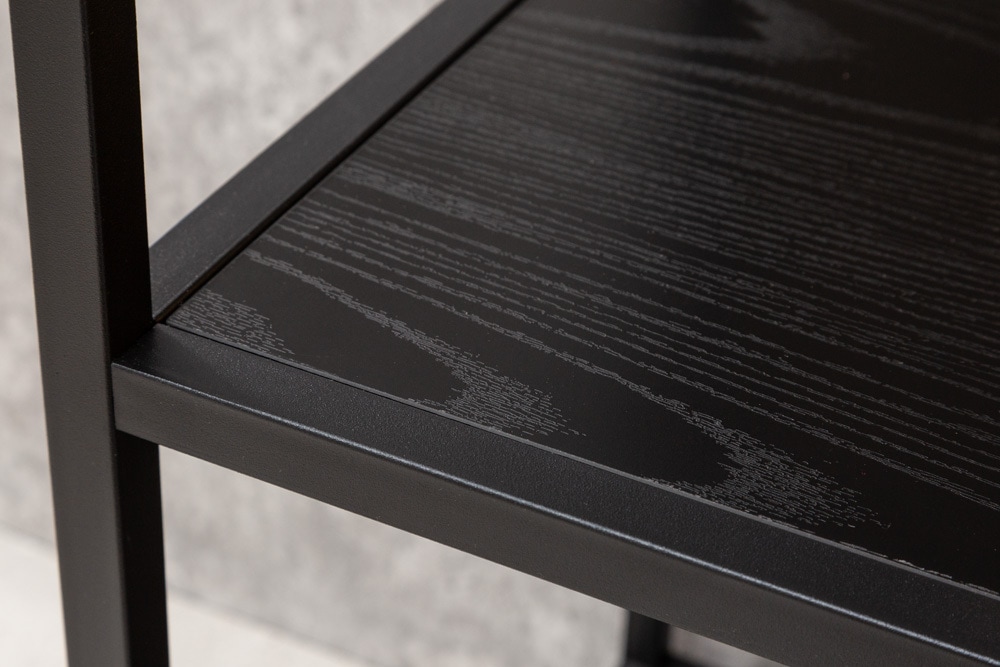 Industrial Bücherregal SLIM LINE 185x114cm Esche schwarz sechs Regalböden