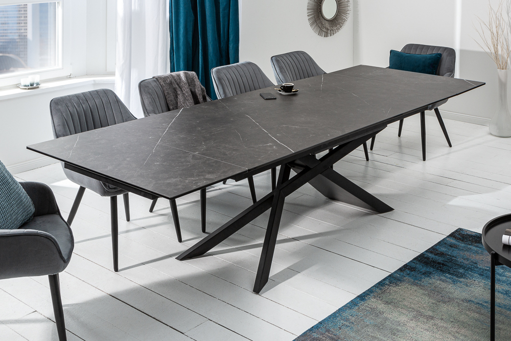 Ausziehbarer Esstisch EUPHORIA 180-220-260cm Graphit Keramik made in Italy
