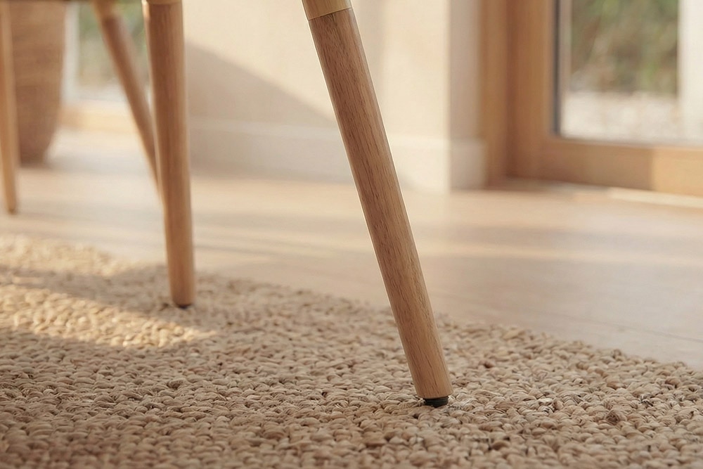 Nordischer Stuhl SCANDINAVIA MEISTERSTÜCK beige natur Strukturstoff Massivholzbeine