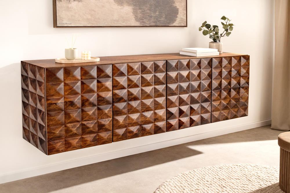 Massives Sideboard VULCANO 180cm hängend natur Mangoholz Massives Sideboard VULCANO 180cm hängend natur Mangoholz
