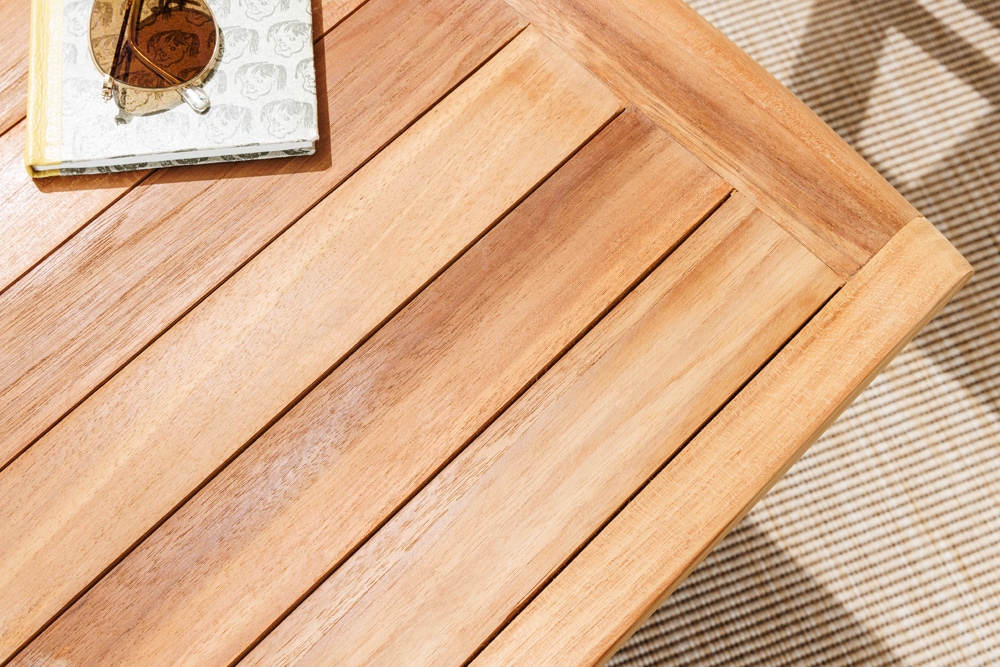 Massiver Beistelltisch EMPIRE TEAK 45cm natur Teakholz wetterfest