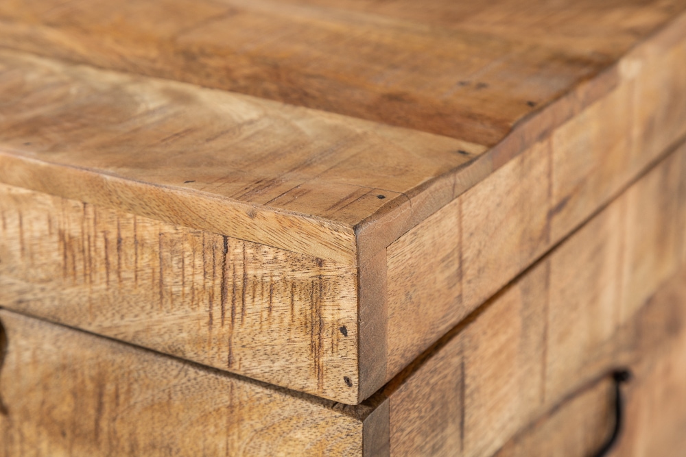 Industrial Truhenbank FACTORY LOFT 115cm Mangoholz natur Sitzbank