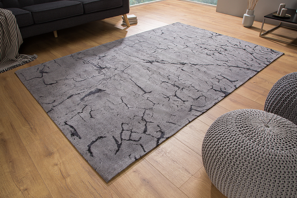 Design Teppich FIRE & EARTH 240x160cm grau Baumwolle