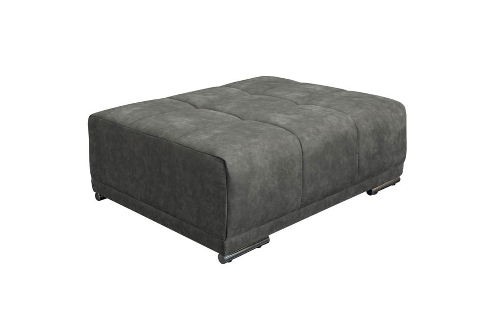 Extravaganter Hocker ELEGANCIA 110cm grau mit Ziersteppung